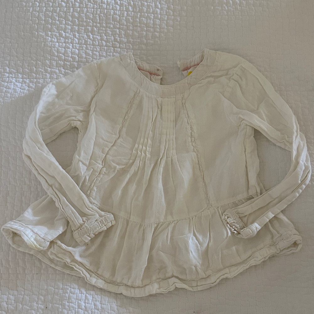 Boden White Kids Long Sleeve Top